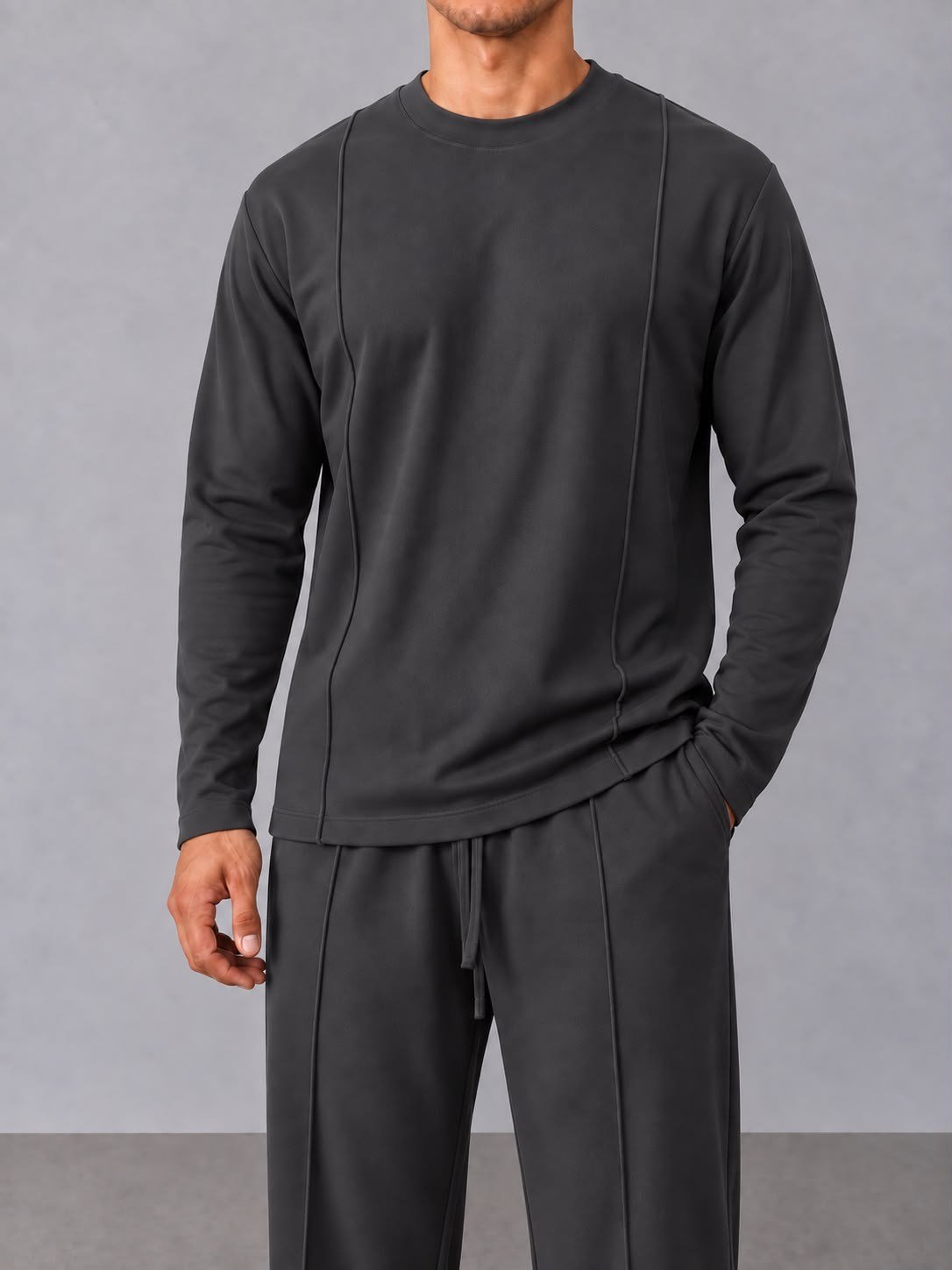 Şerit Detaylı Sweat Antrasit