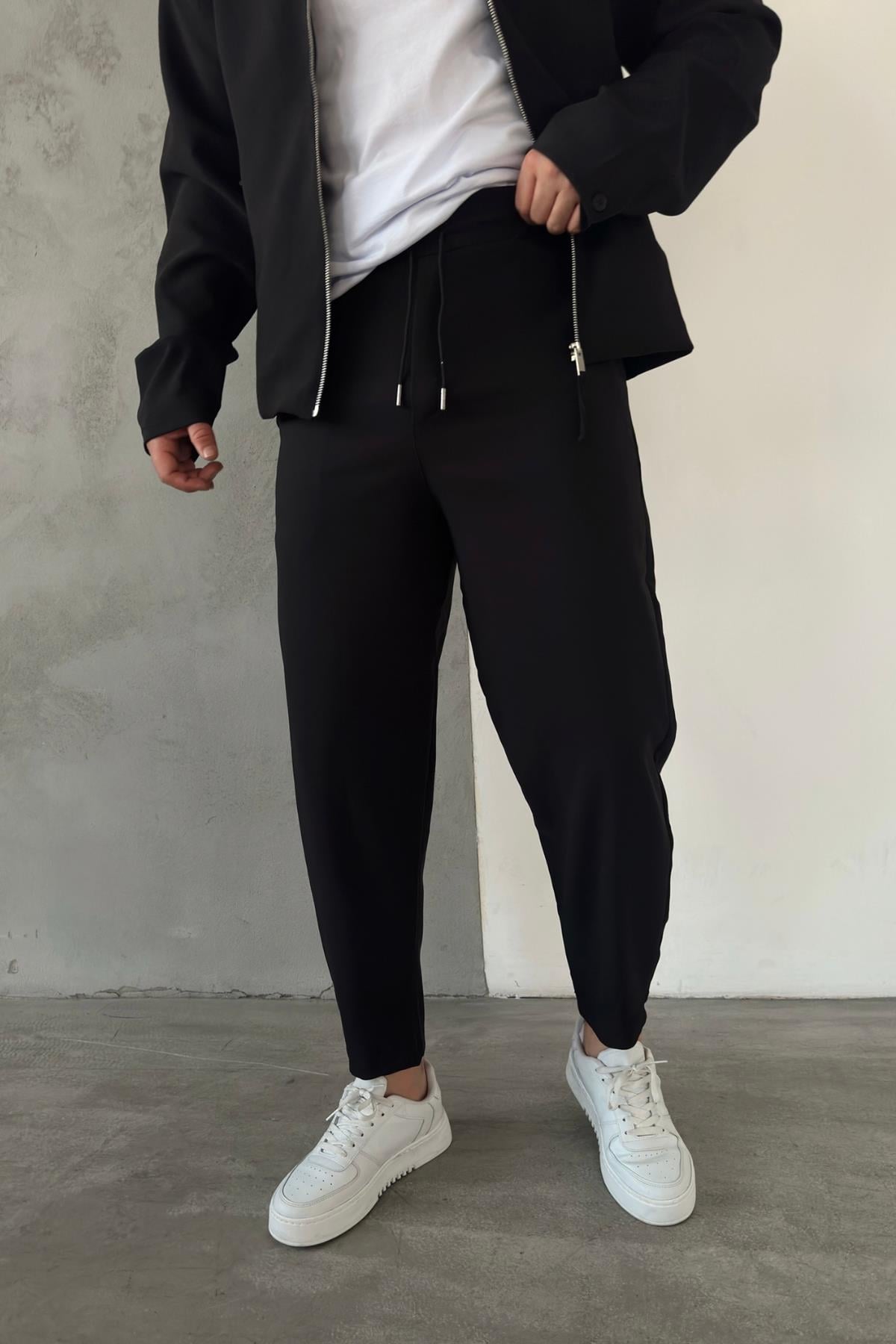 Siyah Carrot Basic Jogger Pantolon