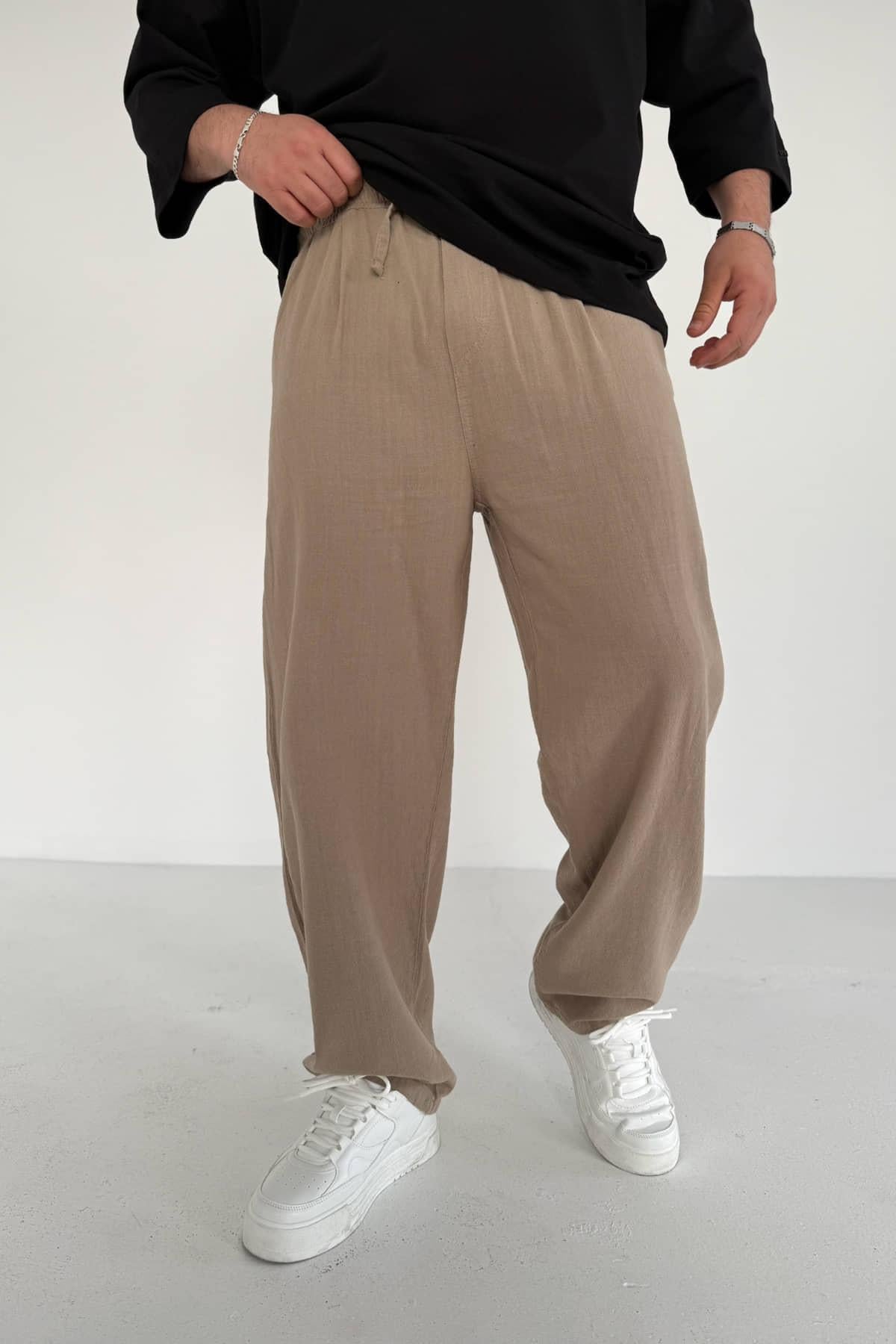 Vizon Ham Keten Pantolon