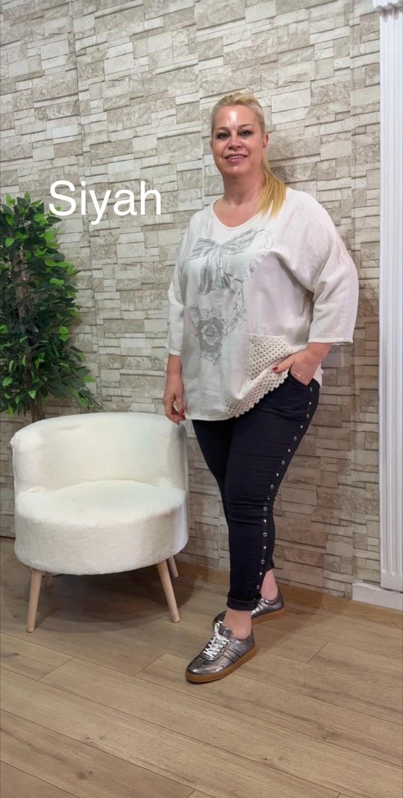 1151 İTALYAN KUŞ GÖZÜ MODEL PANTOLON-SİYAH