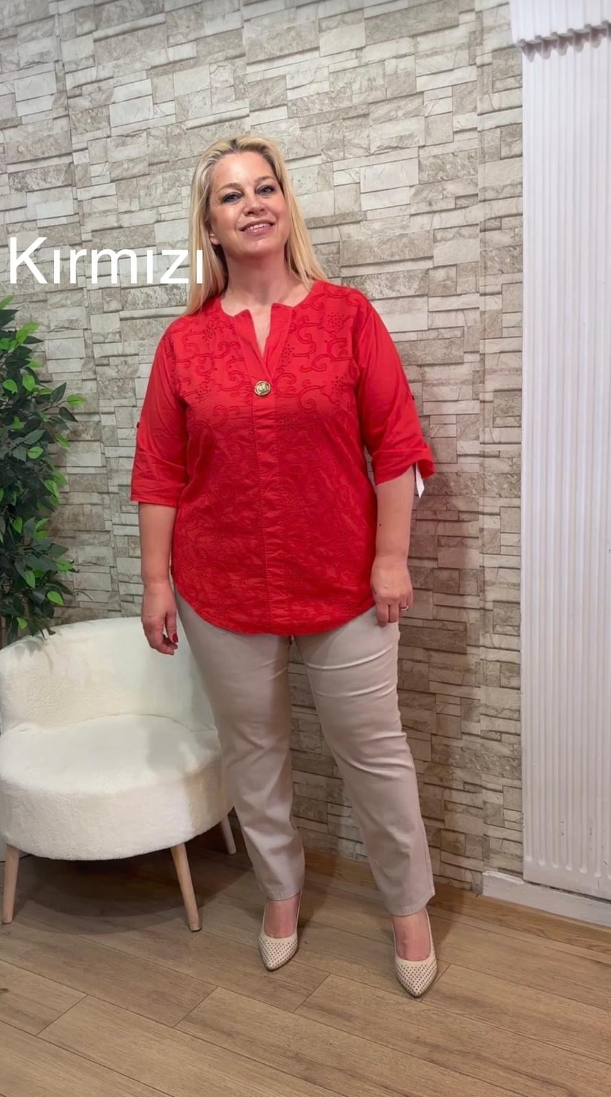 1155 İTALYAN TEK DÜĞME FİSTO GÖMLEK-KIRMIZI