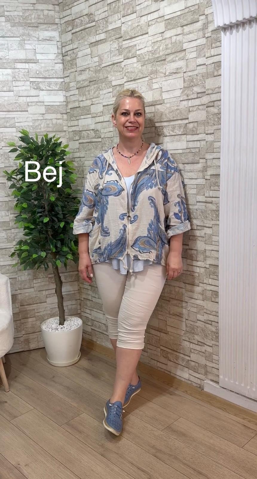 1186 İTALYAN ŞAL DESEN CEKET-BEJ