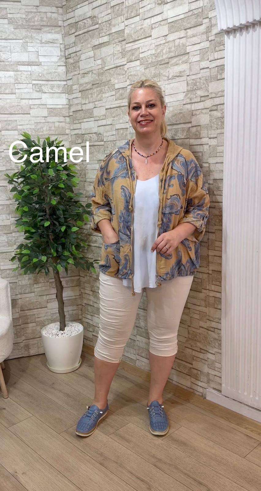 1186 İTALYAN ŞAL DESEN CEKET-CAMEL