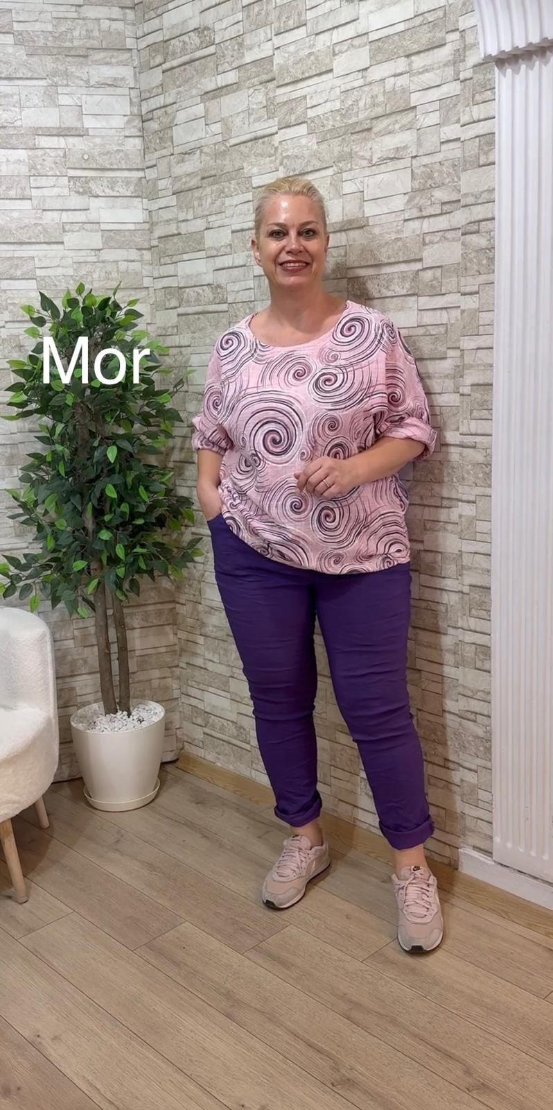 1187 İTALYAN BÜYÜK KALIP DÜZ RENK PANTOLON-MOR