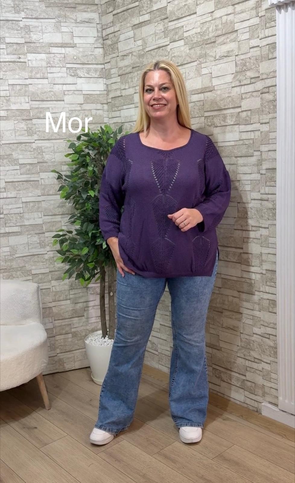 1245 SALAŞ KALIP MERSERİZE BLUZ-MOR