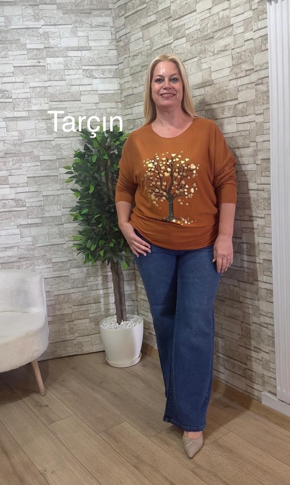 1248 İTALYAN AĞAÇ DESENLİ İNCE TRİKO-TARÇIN