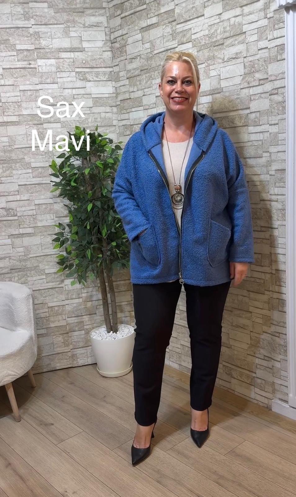 1255 İTALYAN BUKLET CEKET-SAX MAVİ