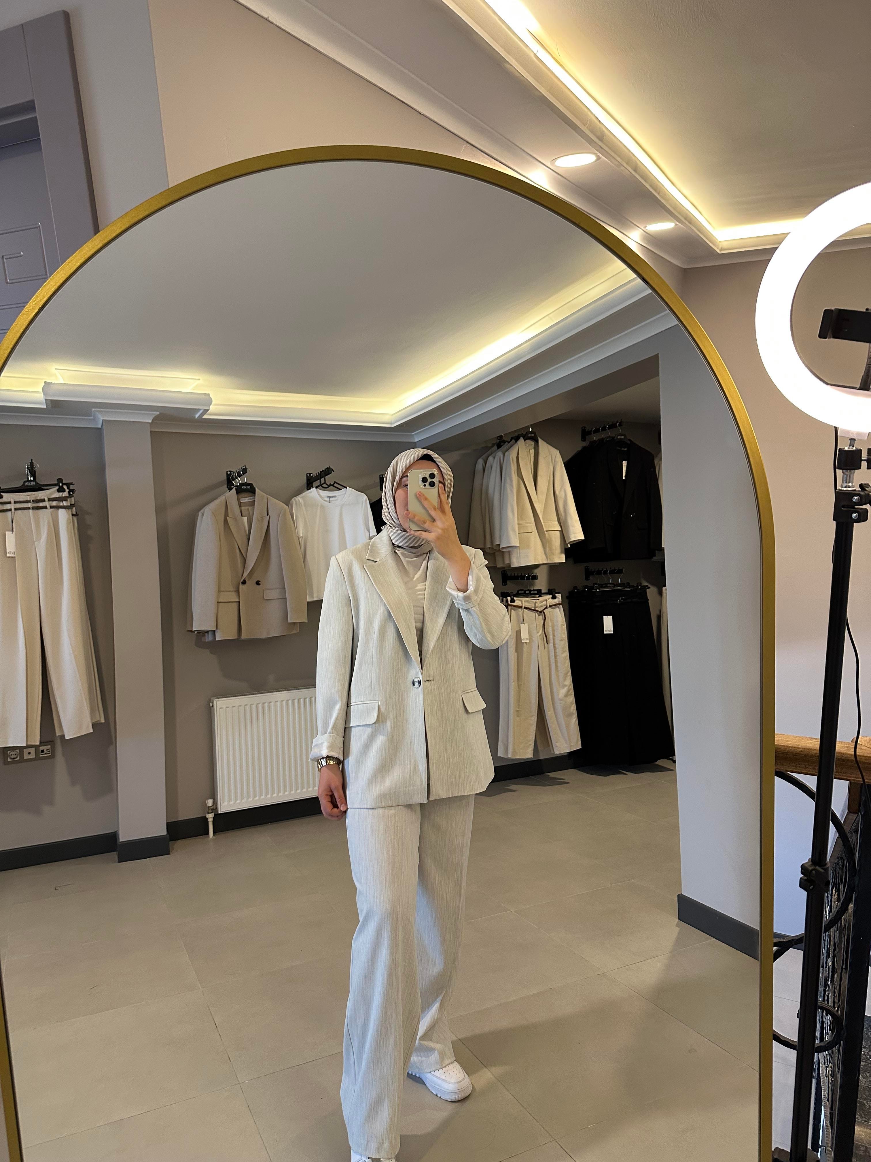 Gri Blazer Ceket Takım