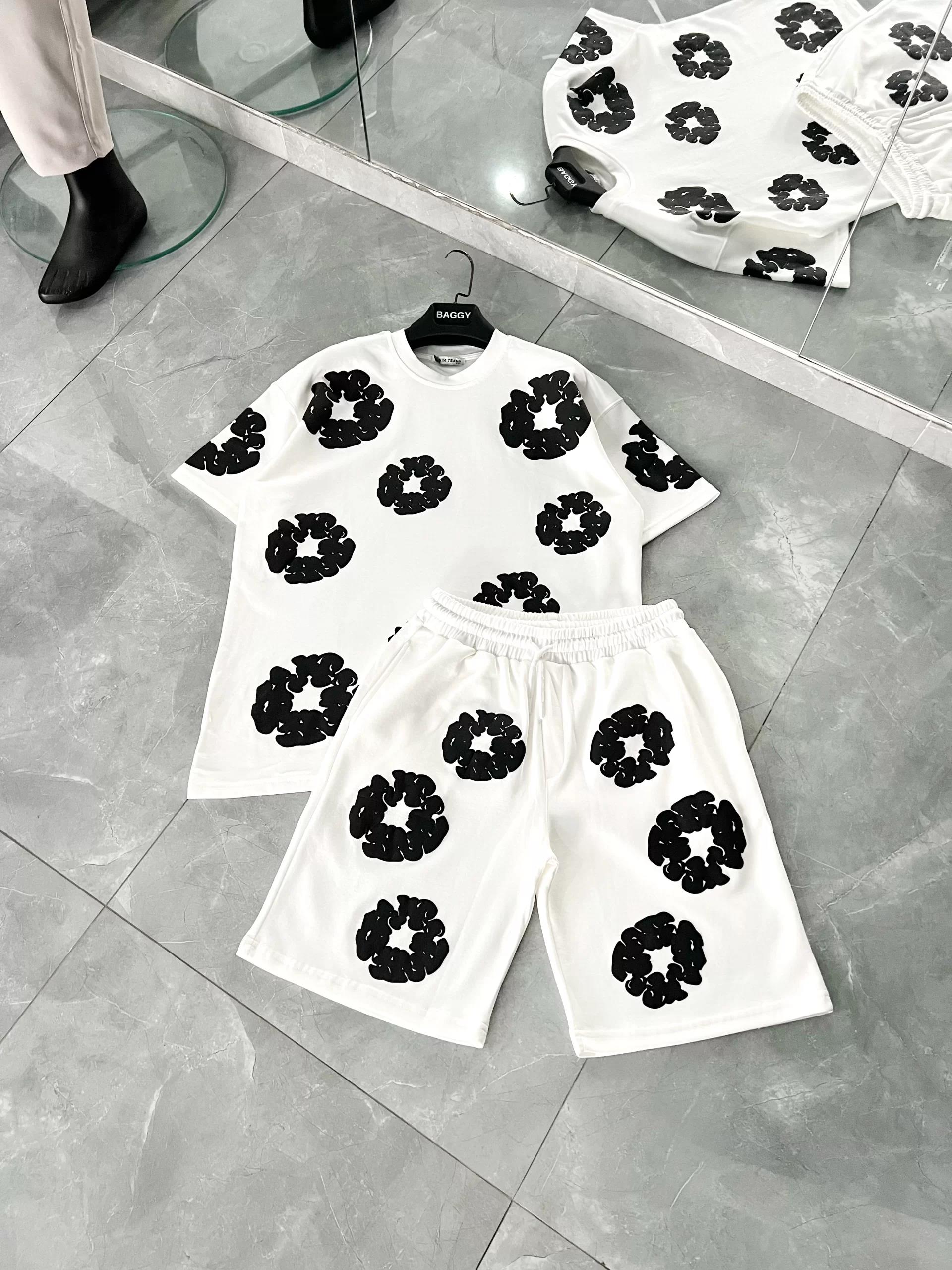 Beyaz Denim Tearss Takım