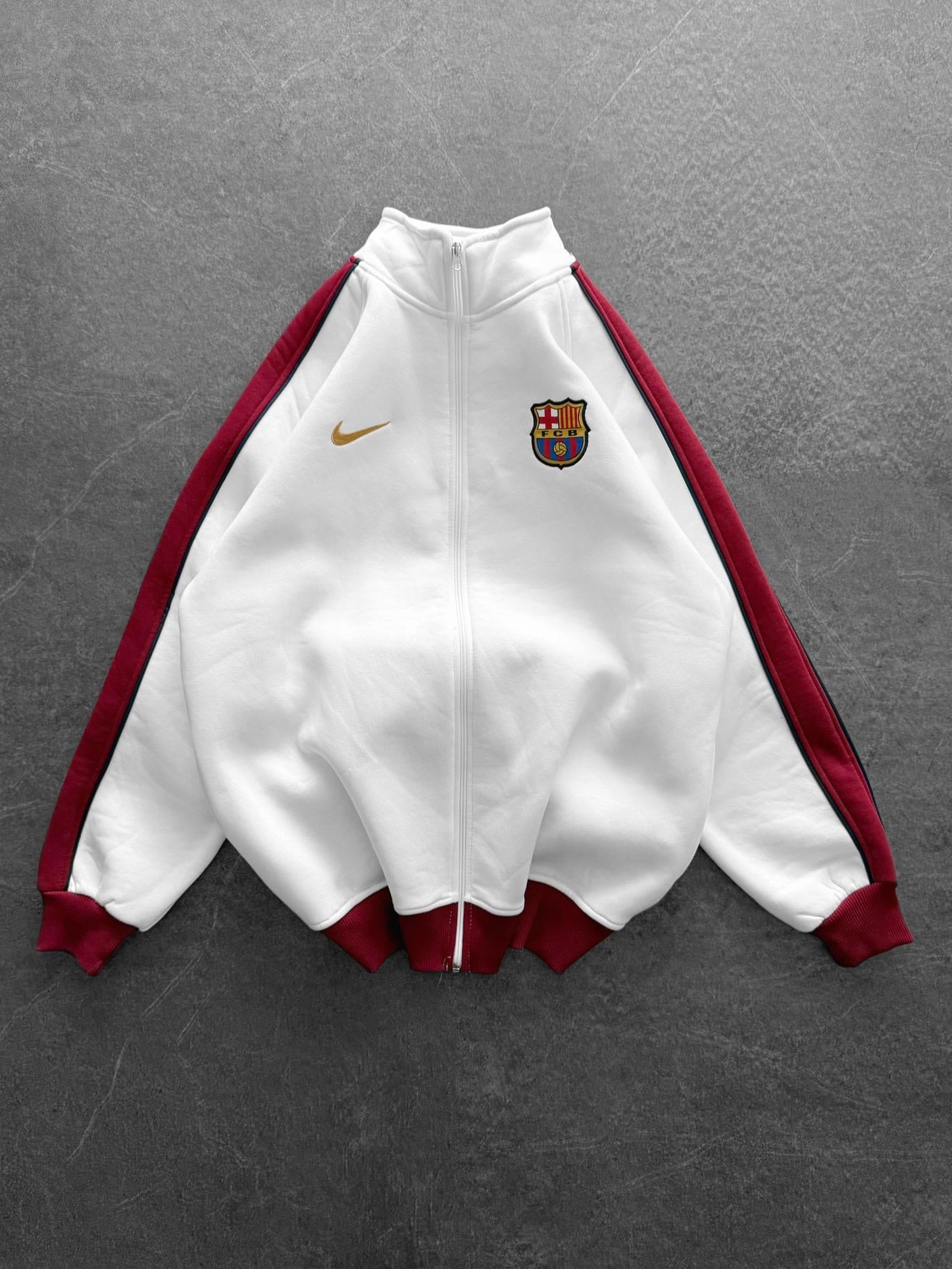 Beyaz Kol Şerit Barça Hırka