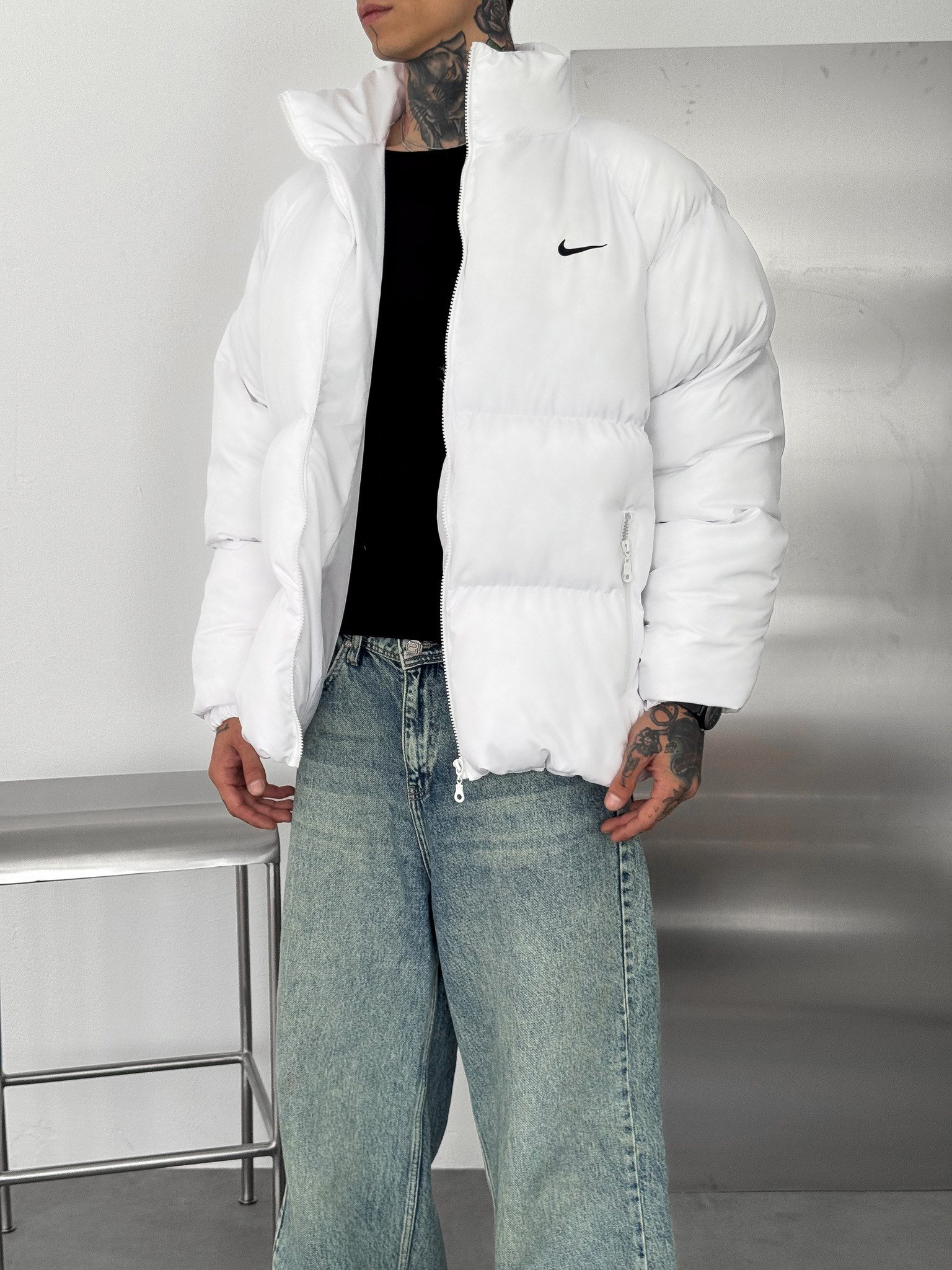 BEYAZ NİKE PUFFER MONT