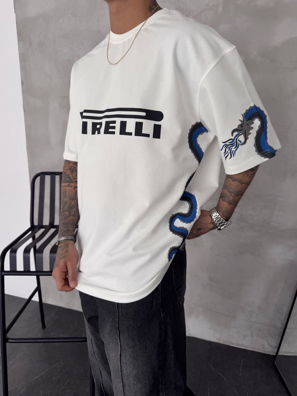 BEYAZ YAN EJDER TSHİRT