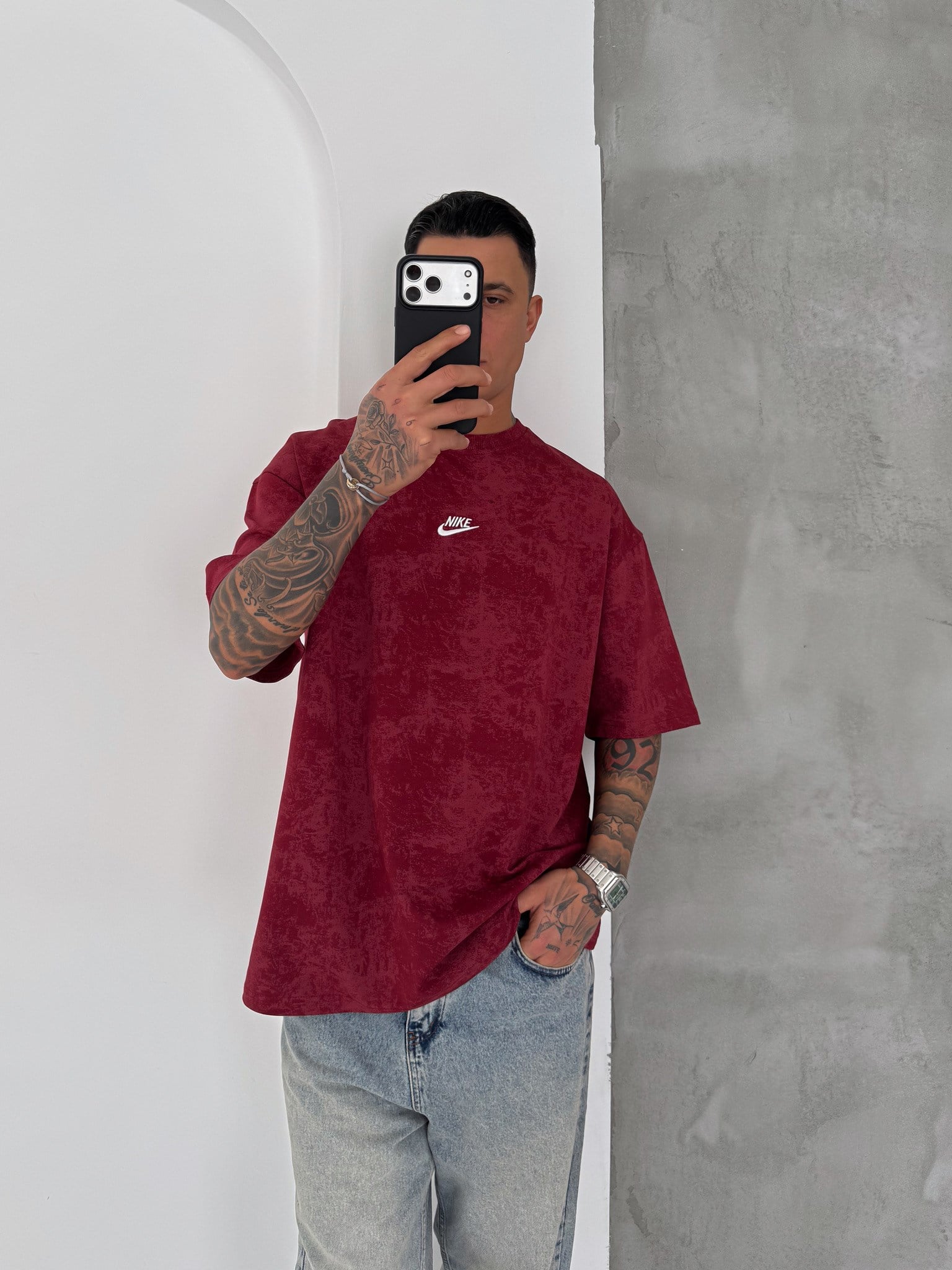 BORDO BATİİK NİKE TSHİRT