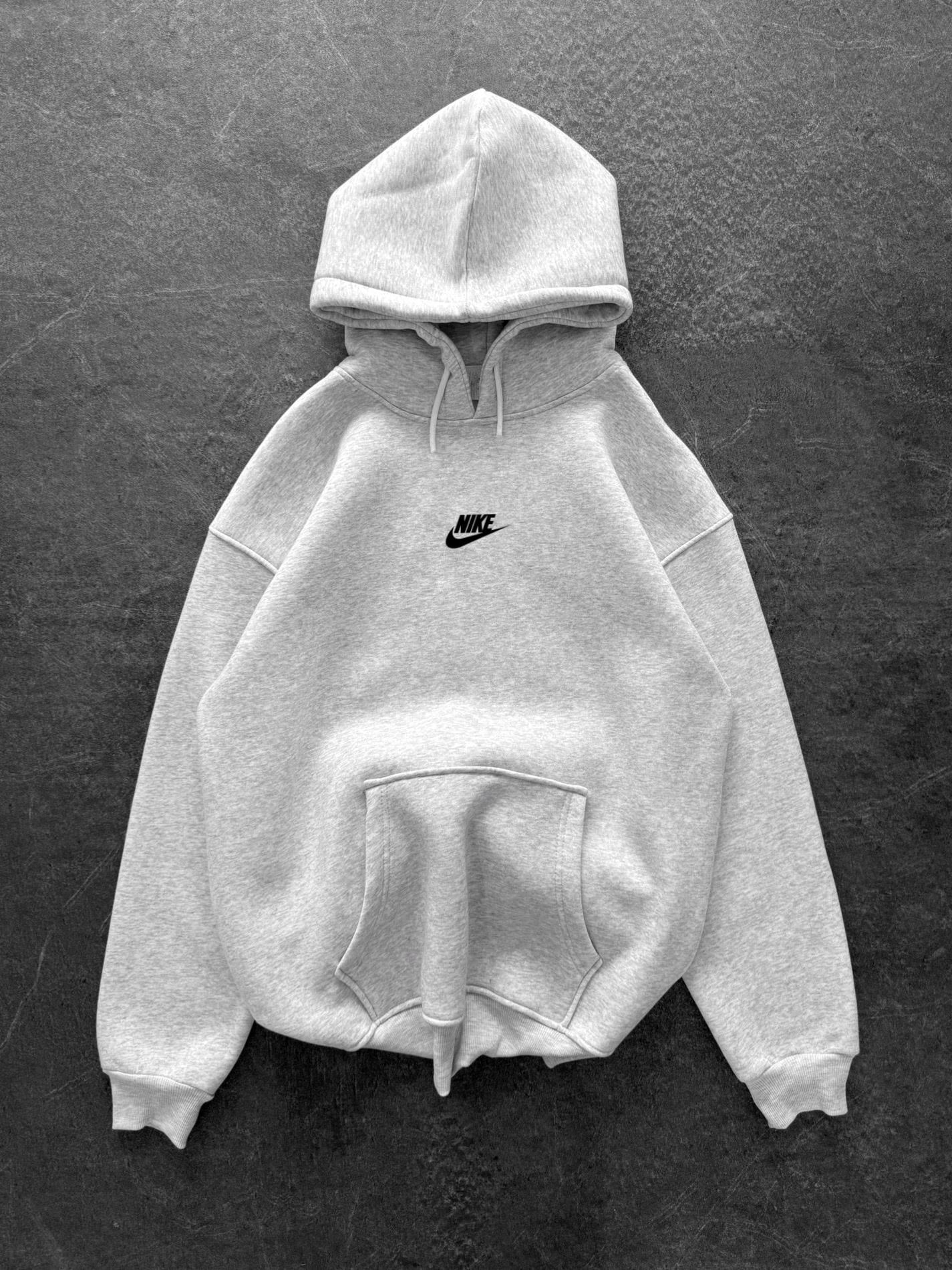 Gri Kapşonlu Basic Nİke Sweat