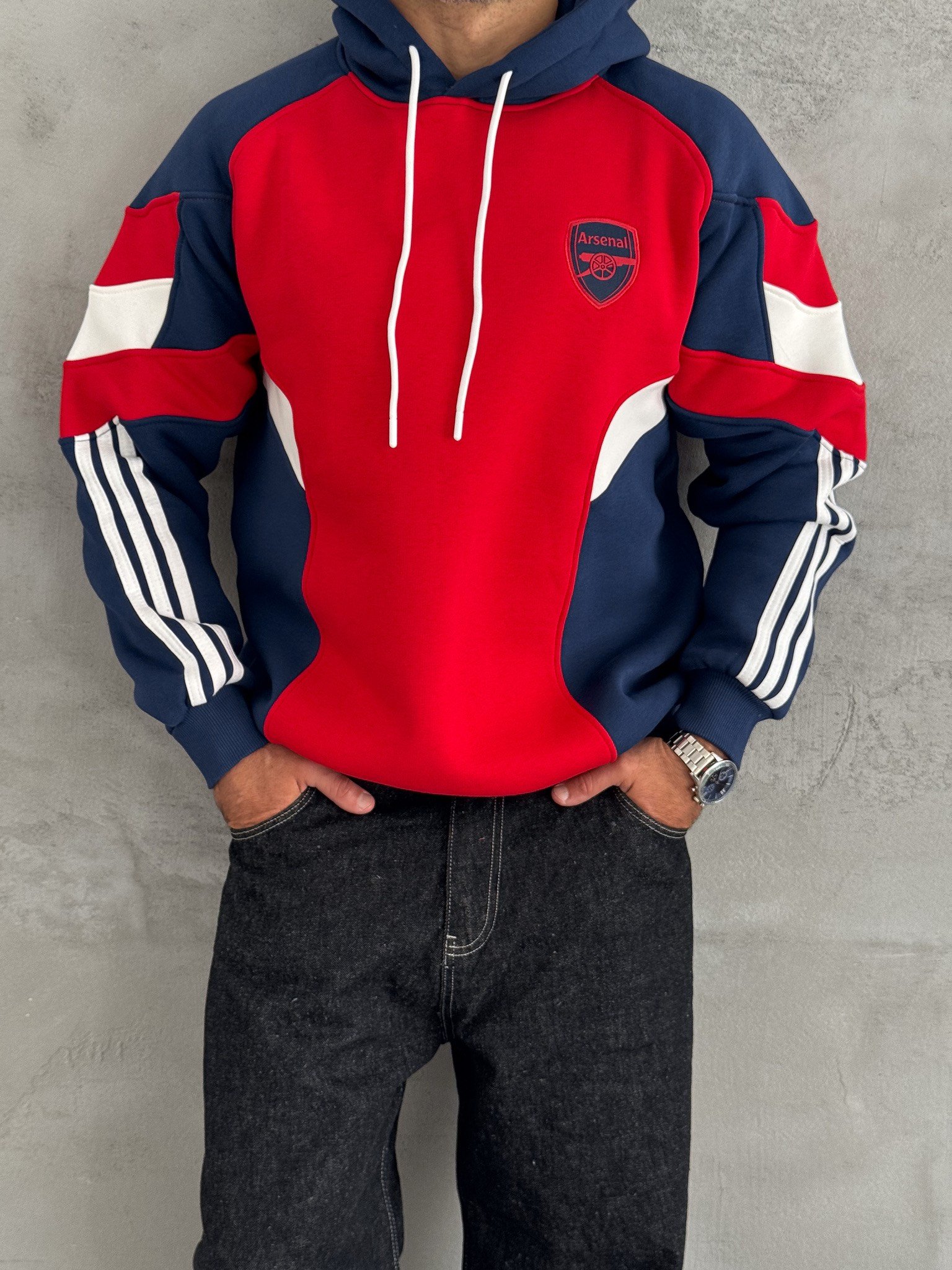 KIRMIZII PARÇALI ARSENAL SWEAT