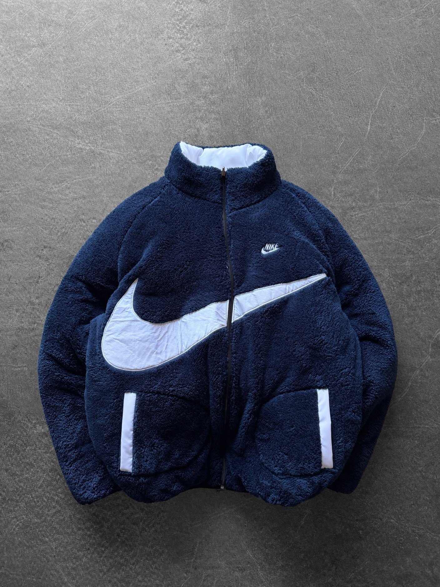 LACİVERT BEYAZ ÇİFT TARAFLI NİKE MONT