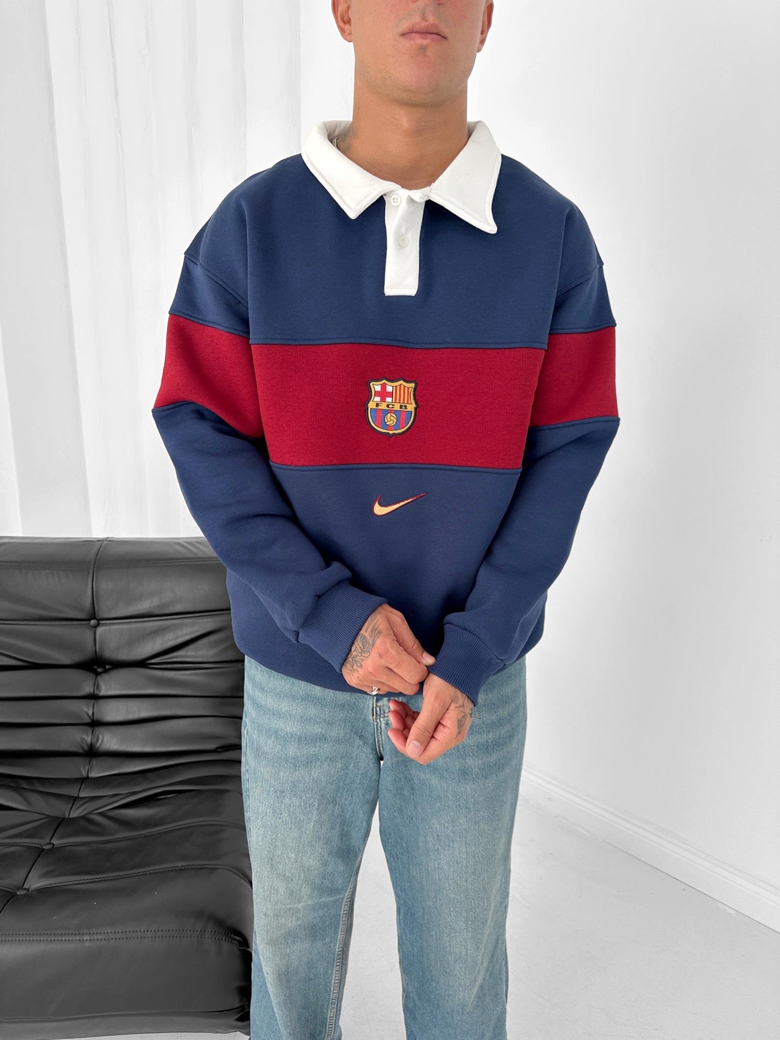 Lacivert Bölük Barça Sweat