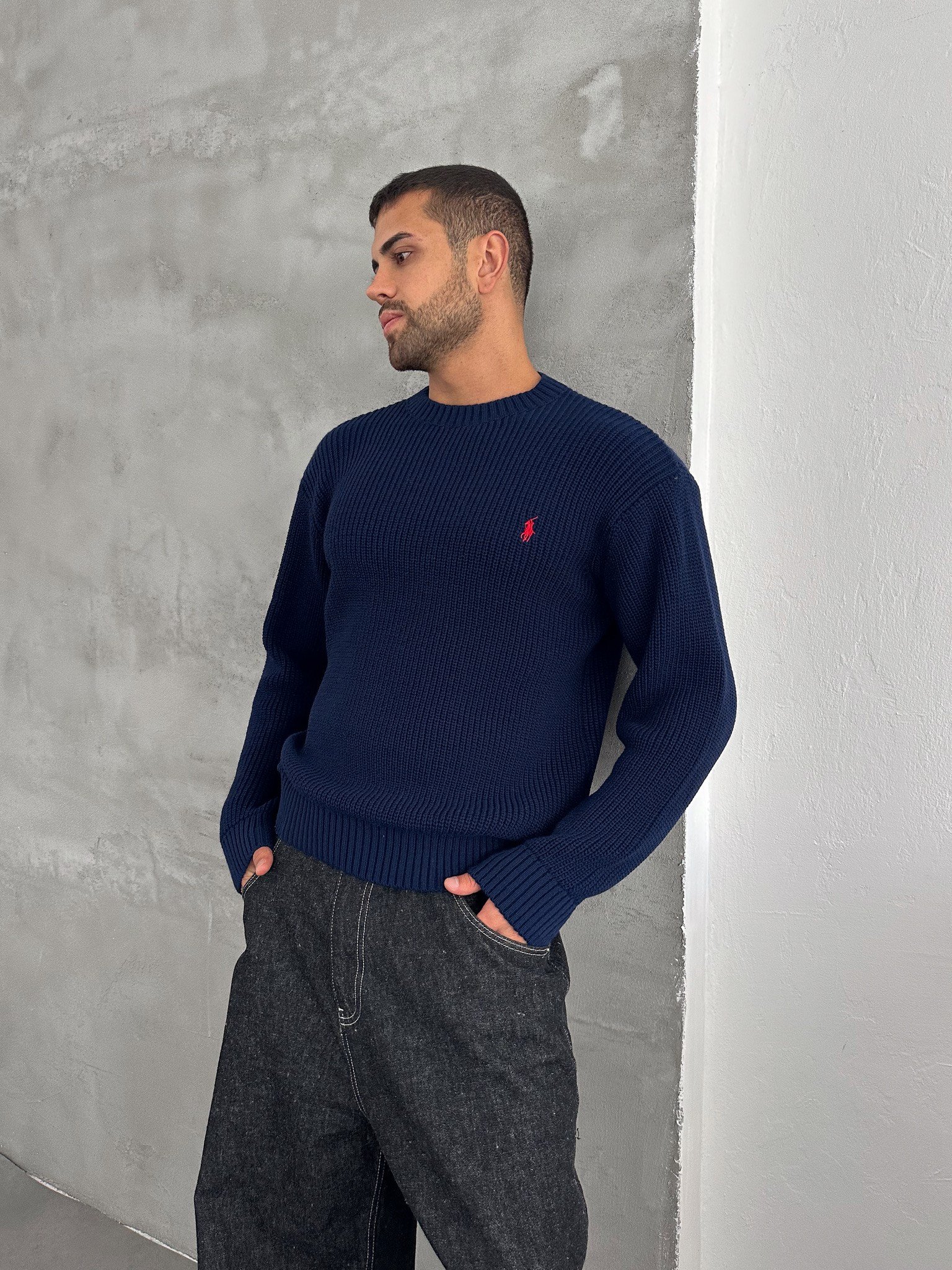 LACİVERT POLO TRİKO KAZAK