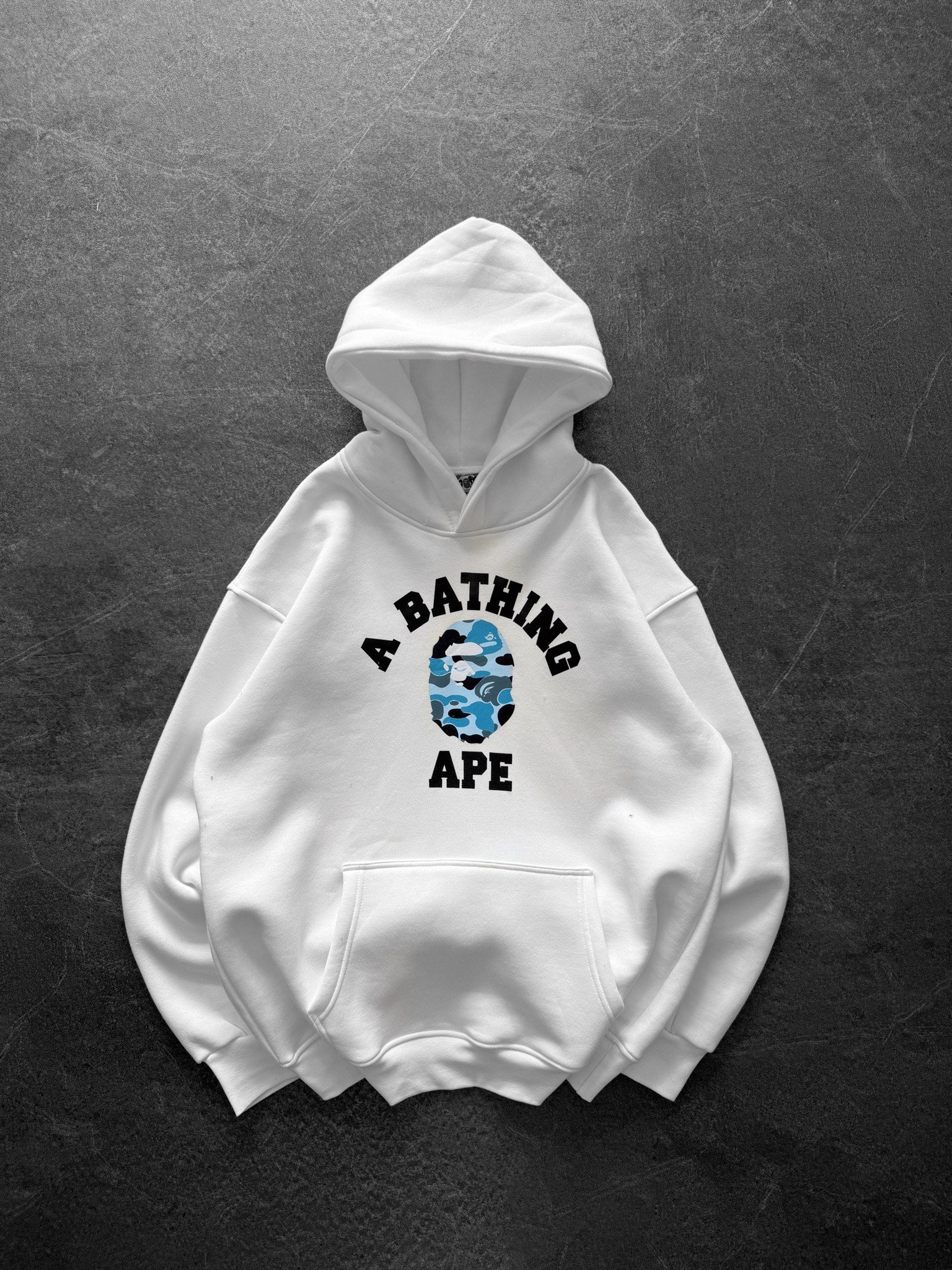 MAVİ BASKI BEYAZ BAPE SWEAT