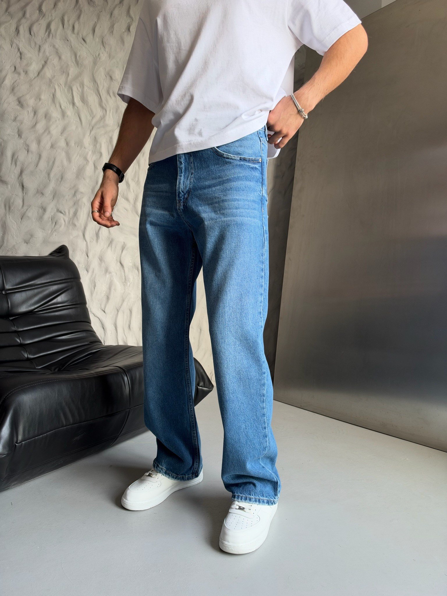 MAVİ LOOSE-FİT PANTOLON
