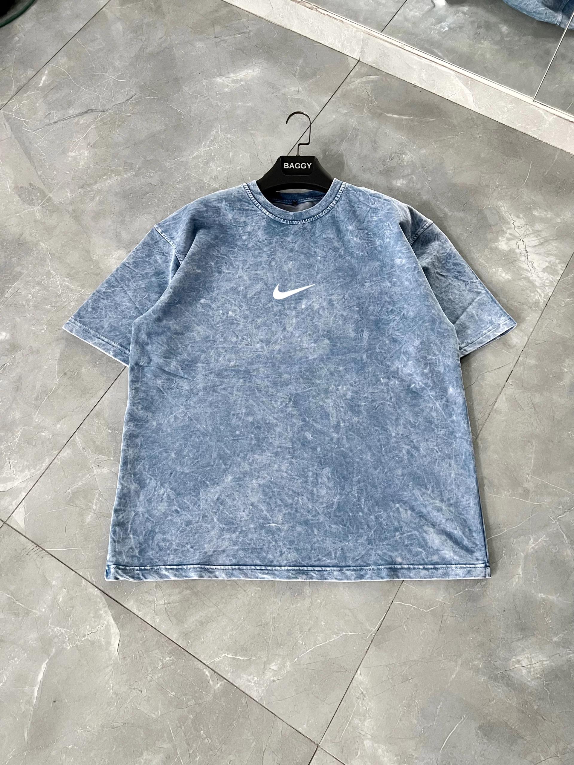 Mavi Yıkama Logo Nk Tshirt