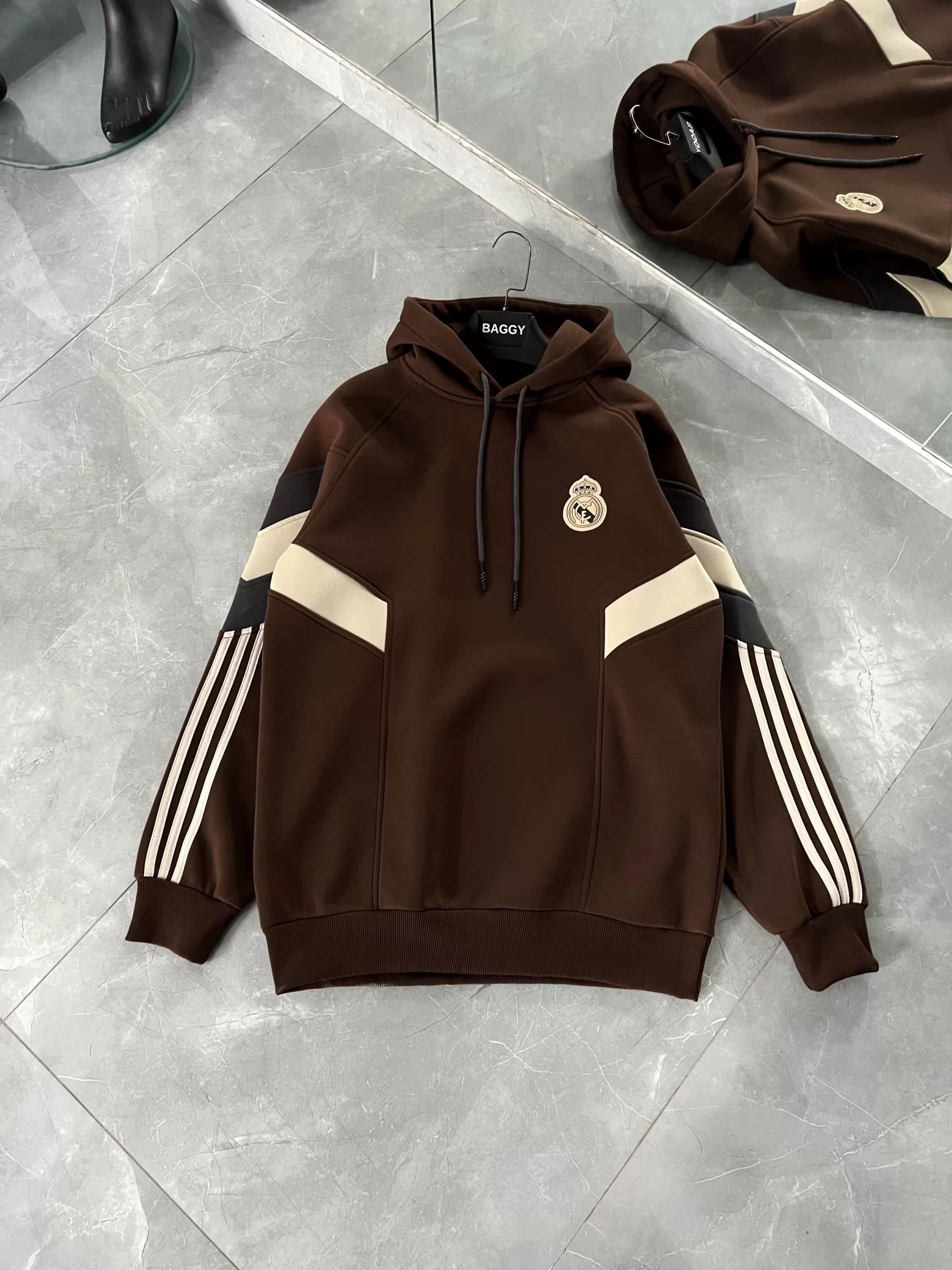 Parça Real Kapüşonlu Sweat Kahve