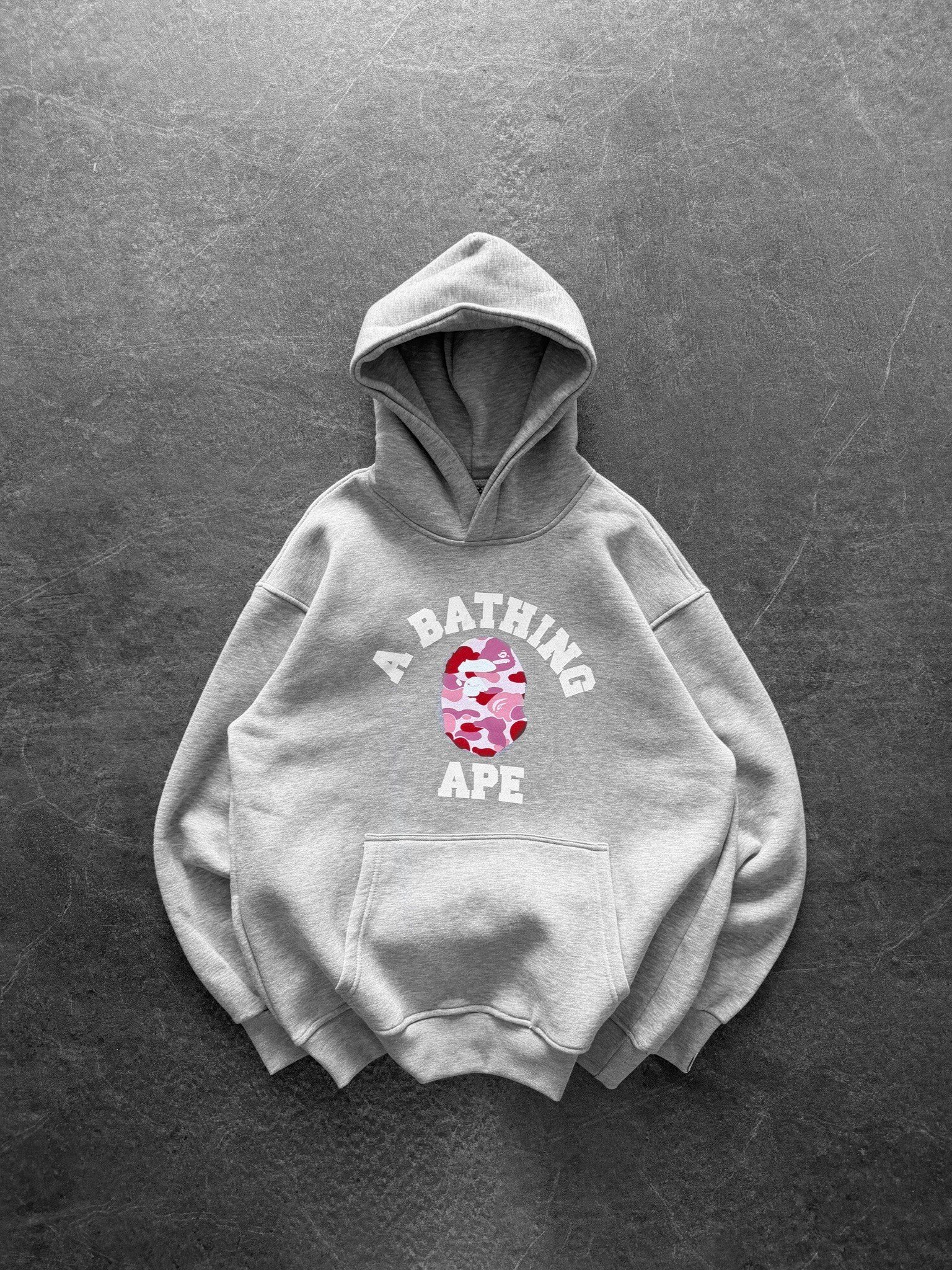 PEMBE BASKI GRİ BAPE SWEAT