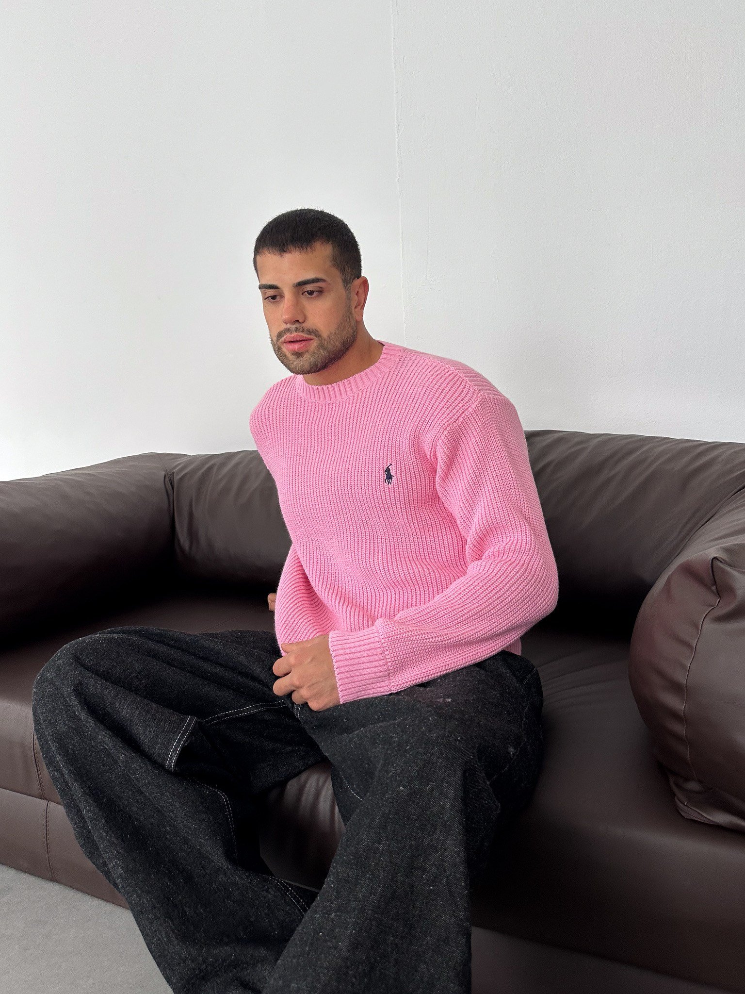 PEMBE POLO TRİKO KAZAK