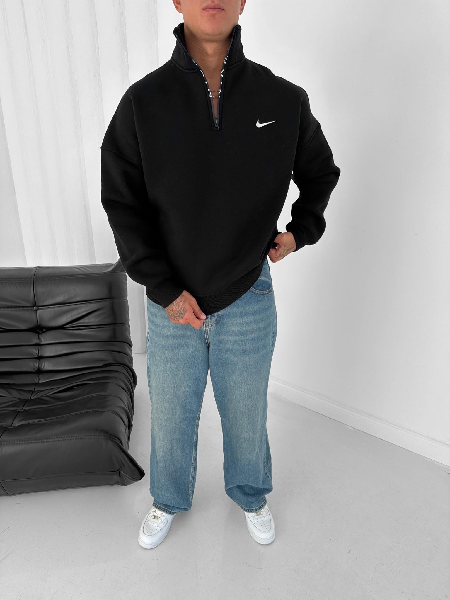 Siyah Fermuar Nike Sweat