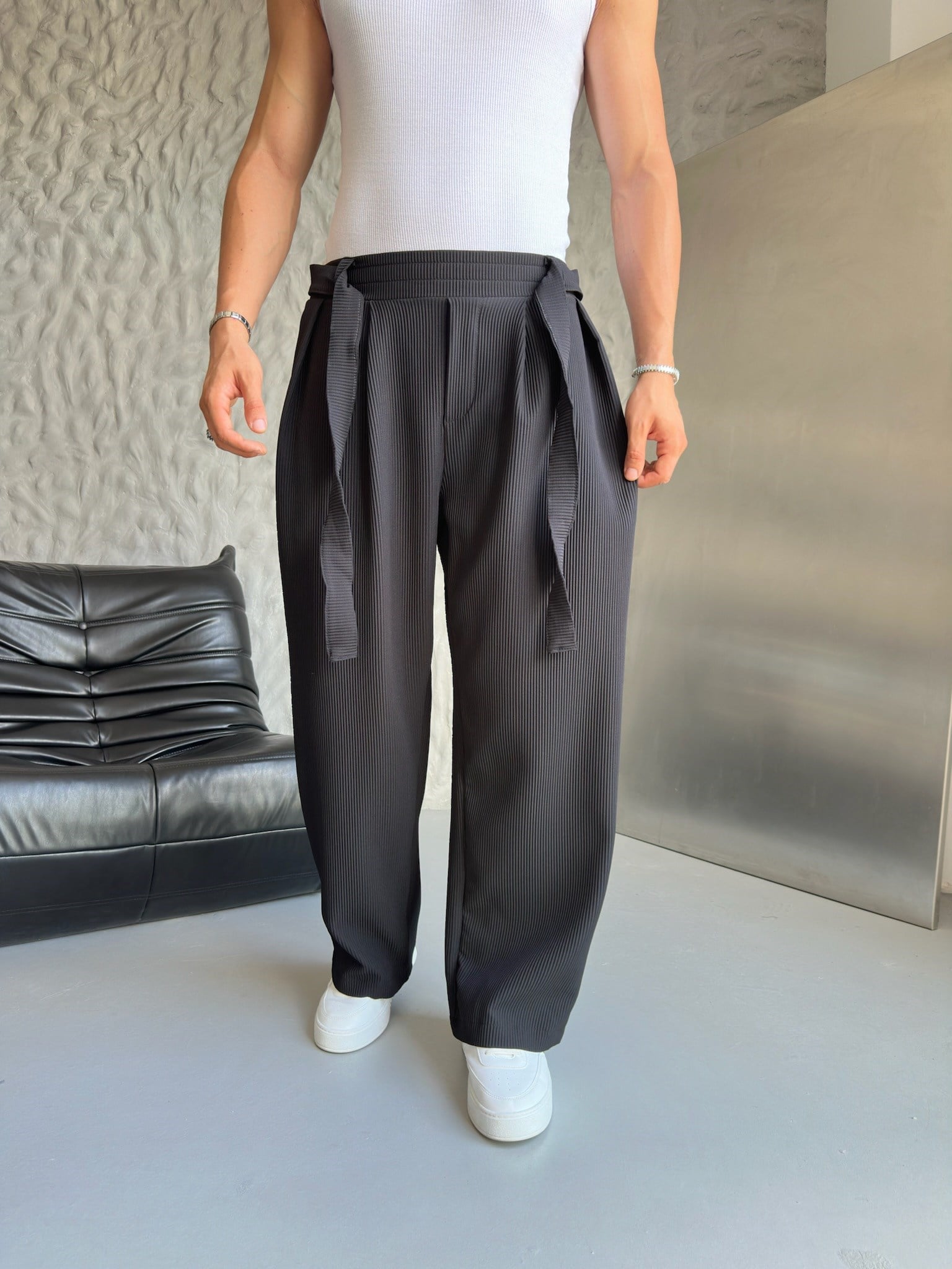 SİYAH FİTİLLİ BAGGY PANTOLON