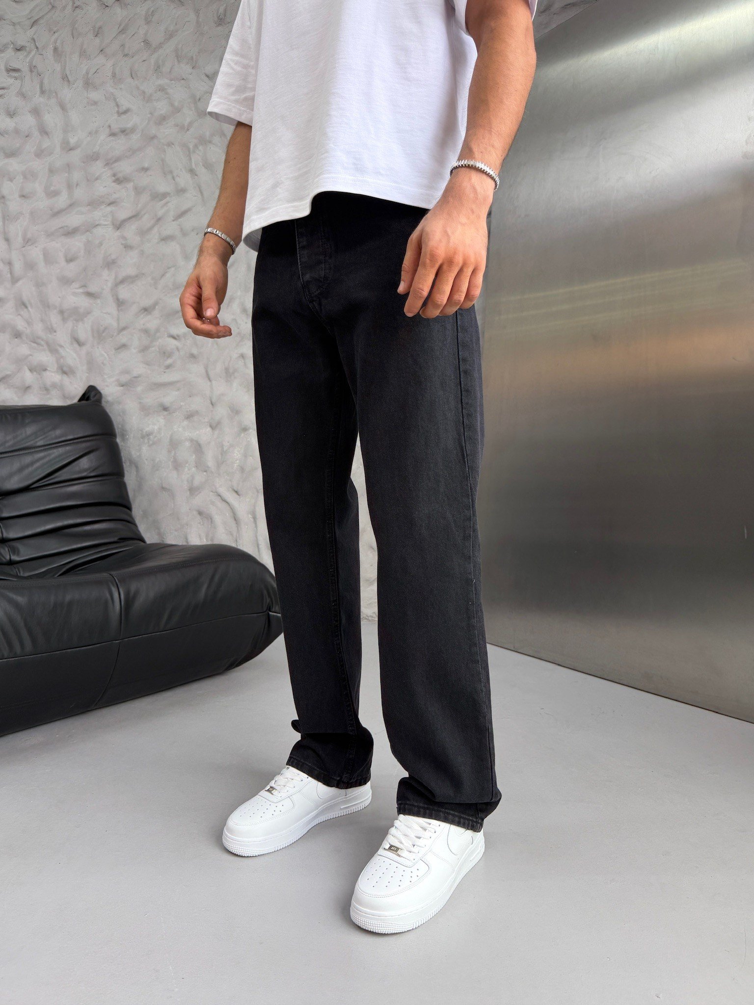 SİYAH KOT BAGGY PANTOLON