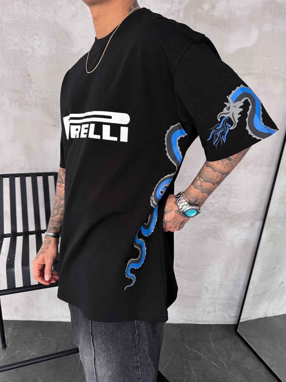 SİYAH YAN EJDER TSHİRT