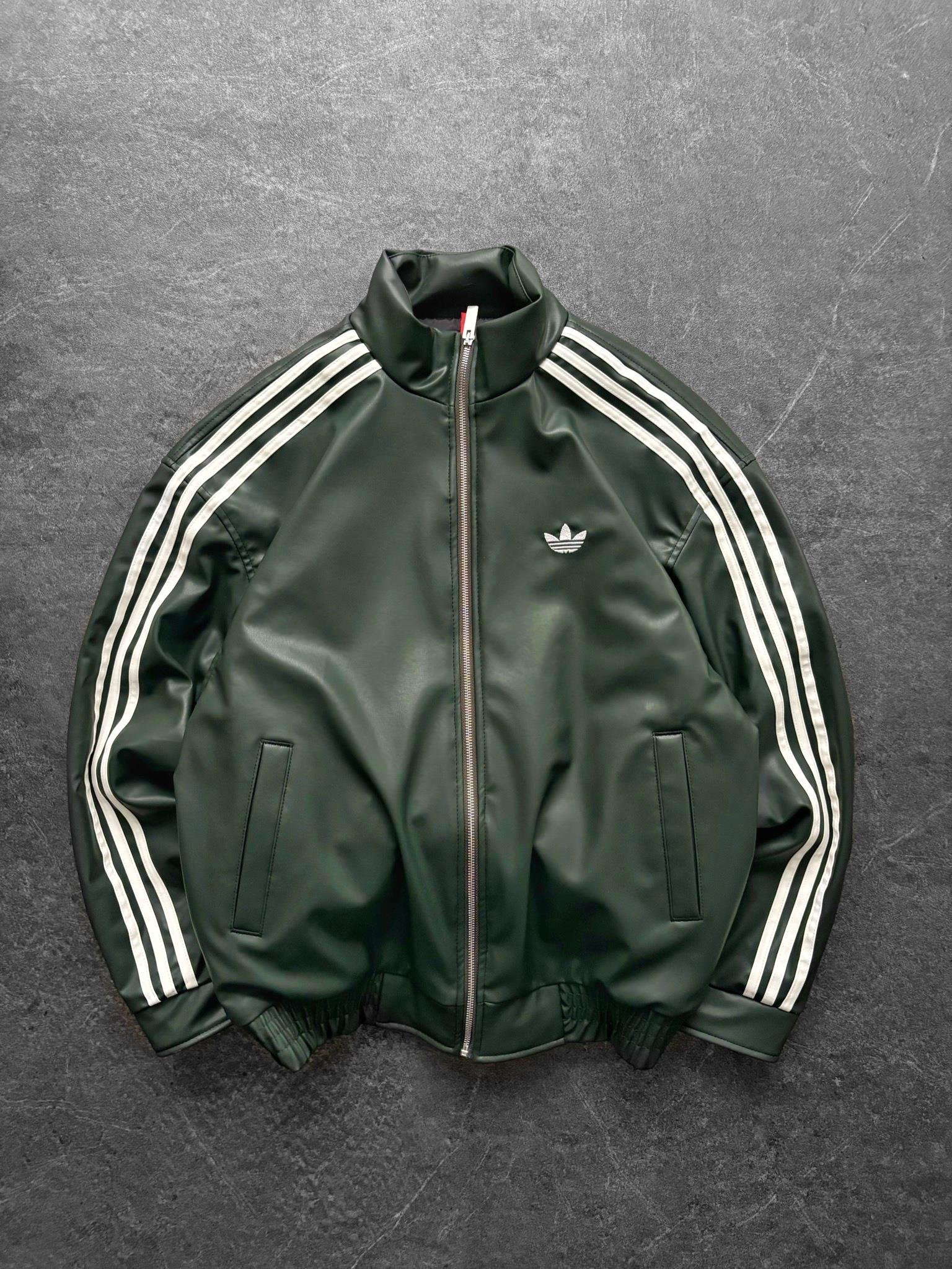 Yeşil Adidas Deri Ceket