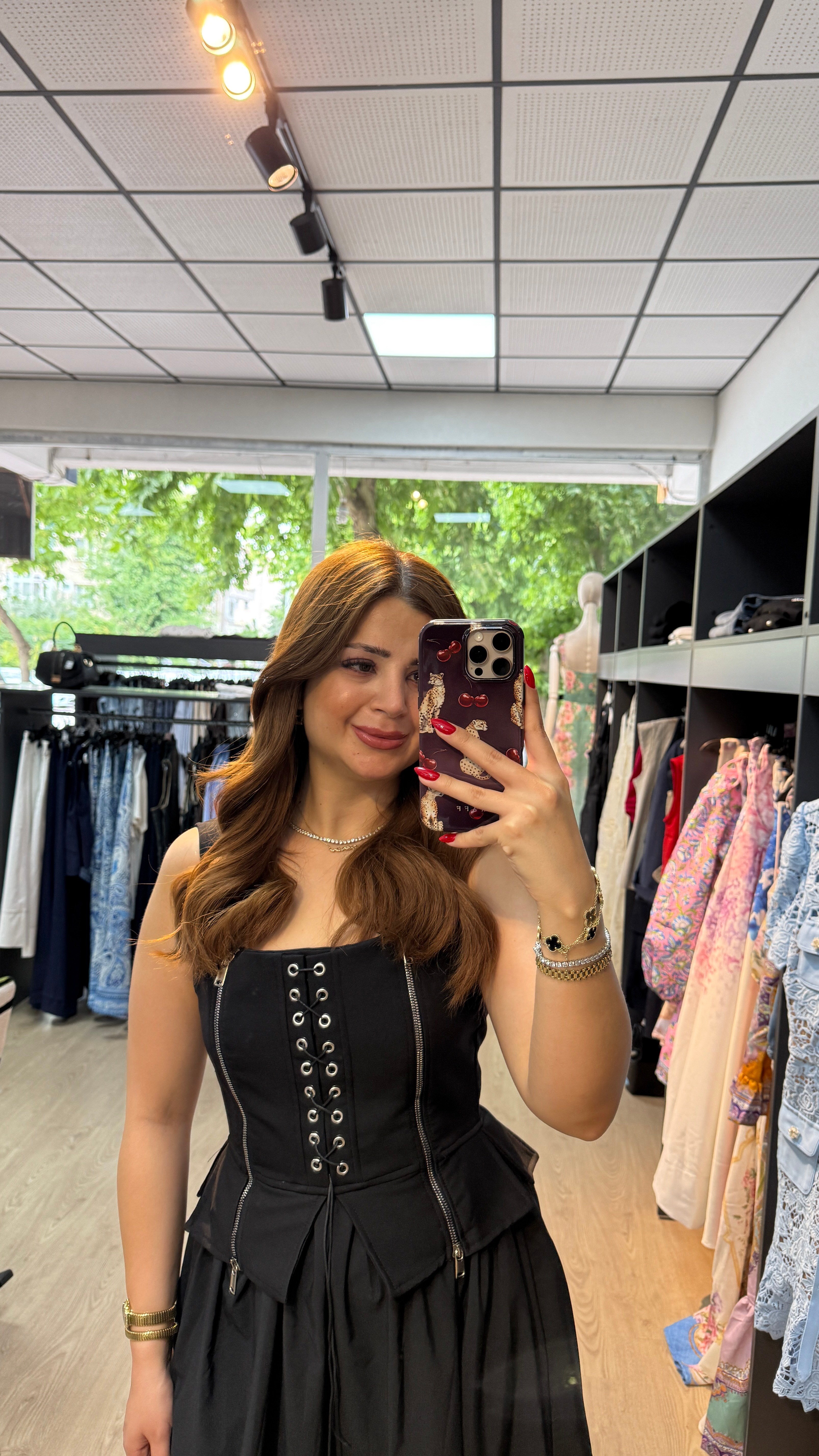 Fermuar Detaylı Korse Elbise
