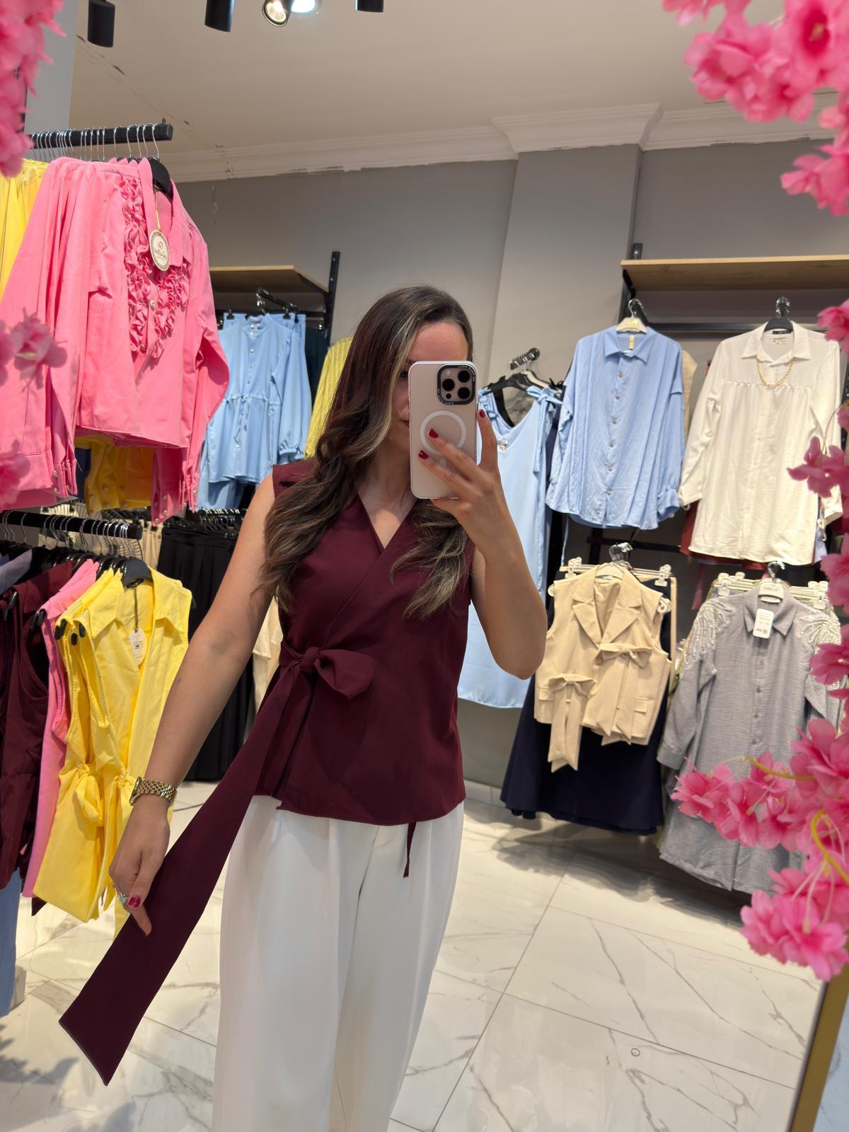 BAĞLAMALI GÖMLEK BORDO
