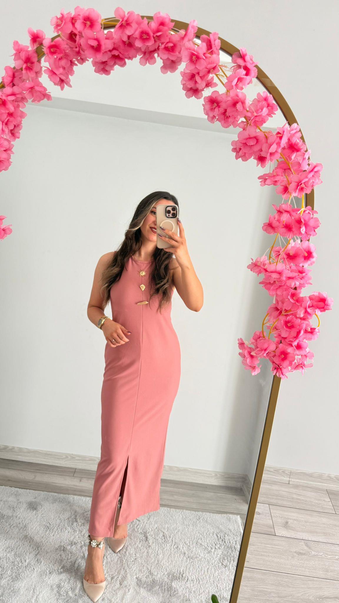 LUNA ELBİSE PEMBE