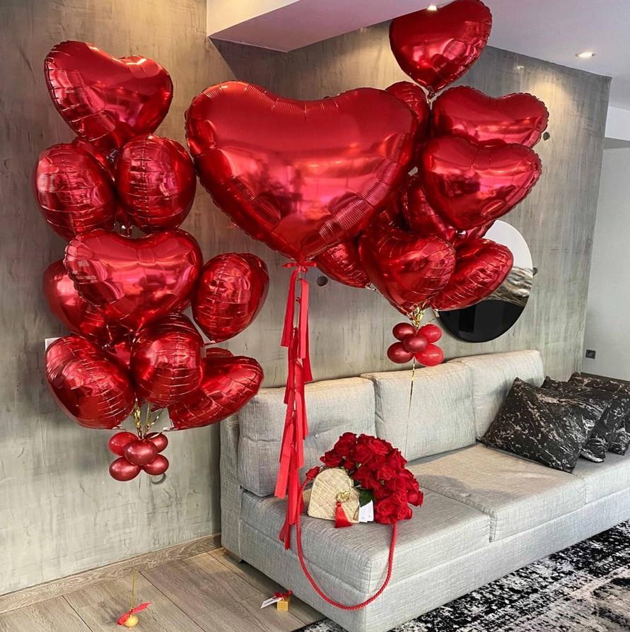 Dev Kalp Uçan Balon Buketi