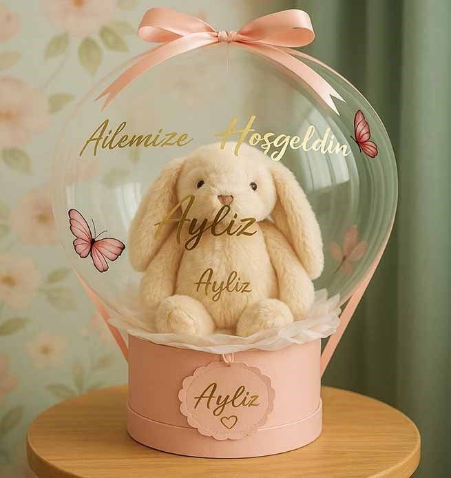 Doğum Balon Kutusu Hediye Kız Bebek