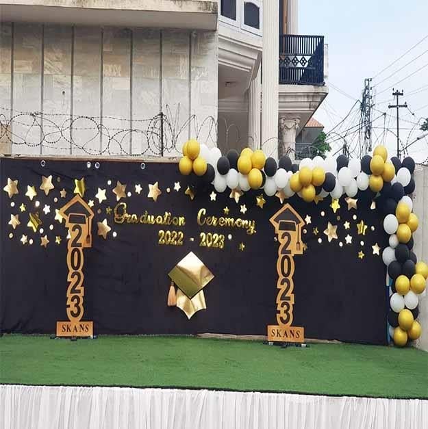 Grand Mezuniyet Partisi Siyah Gold Balon Arka Plan Süsleme