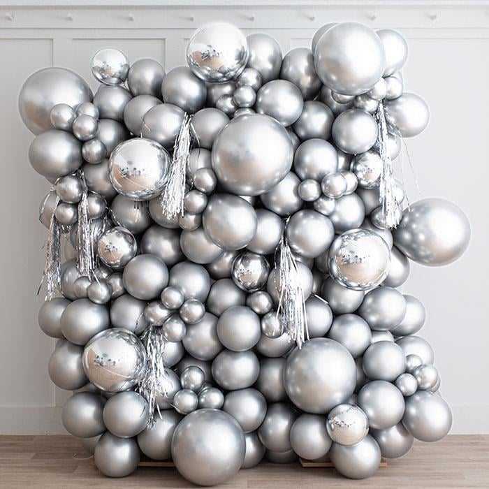 Gümüş Krom Balon Duvarı