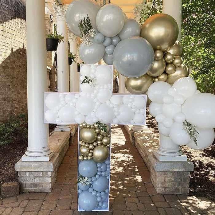 Haç Figürlü Zincir Balon Vaftiz Süsleme Hizmeti
