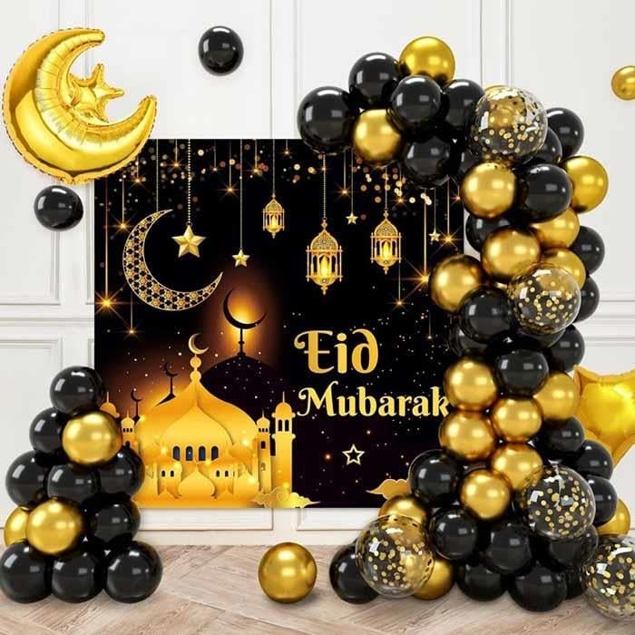 Hilal Temalı Eid Mubarak Ramazan Bayramı Süsleme Konsepti