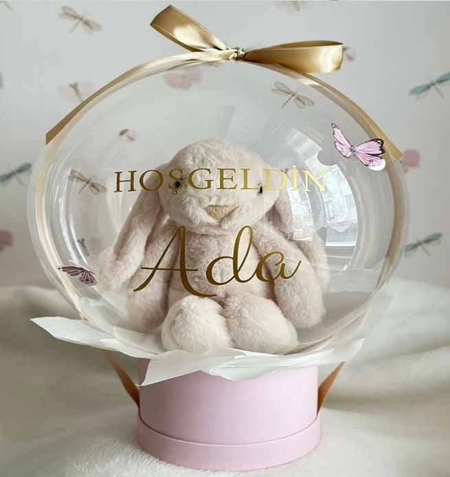 Hoş Geldin Balon Kutusu Kız Bebek Hediye Modelleri