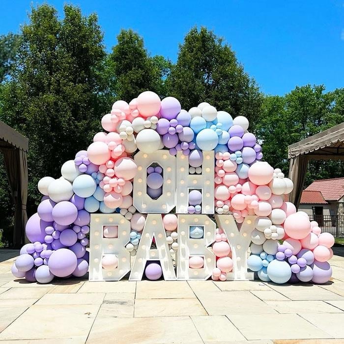Işıklı Harf Baby Shower Zincir Balon Paketi