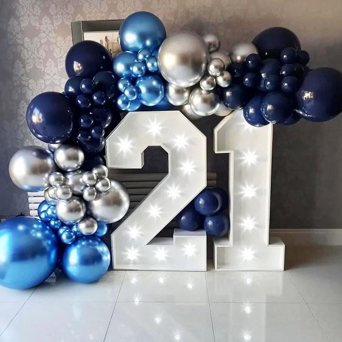 Lacivert Gümüş 21 Yaş Doğum Günü Dekor Köşesi