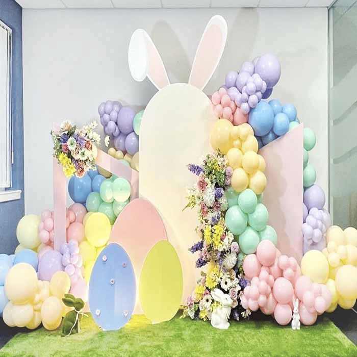 Paskalya Tavşan Temalı Pastel Balon Süsleme Konsepti