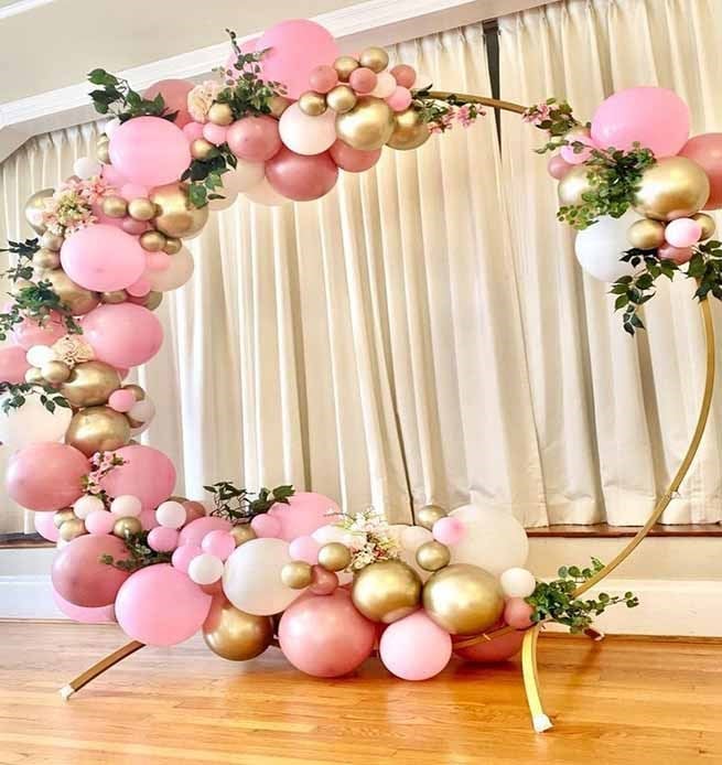 Pembe Gold Çember Balon Arka Fon