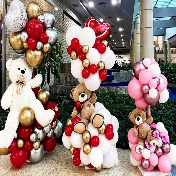 Sevgililer Günü Ayıcıklı Balon Aranjmanı Hediye