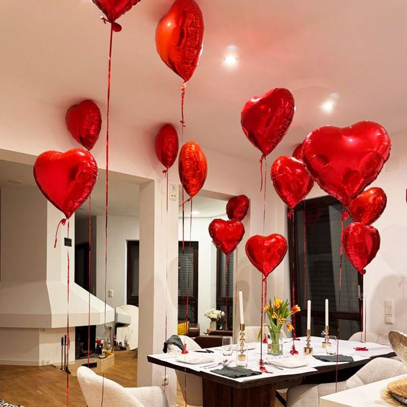 Sevgililer Günü Uçan Balon Süsleme Kalpli