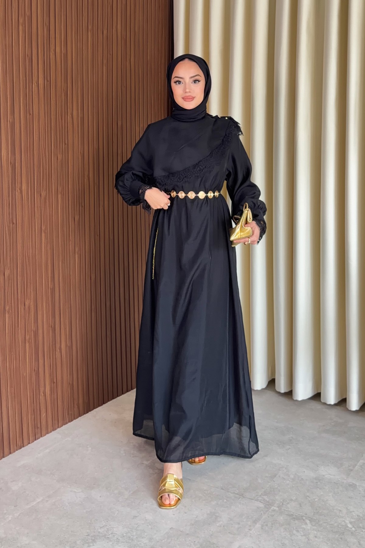 Lace Elbise - Siyah